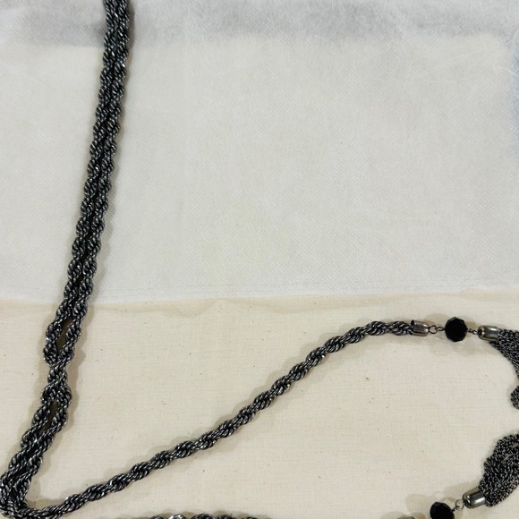 NWOT Gunmetal Twist Rope Lariat Necklace – 48” Long - Picture 2 of 3